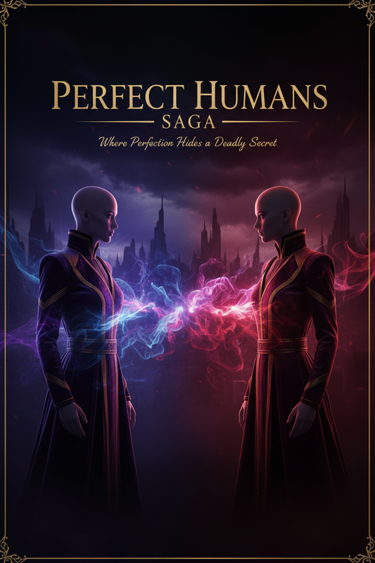 Perfect Humans Saga series overview blog post graphic by Candi Usher